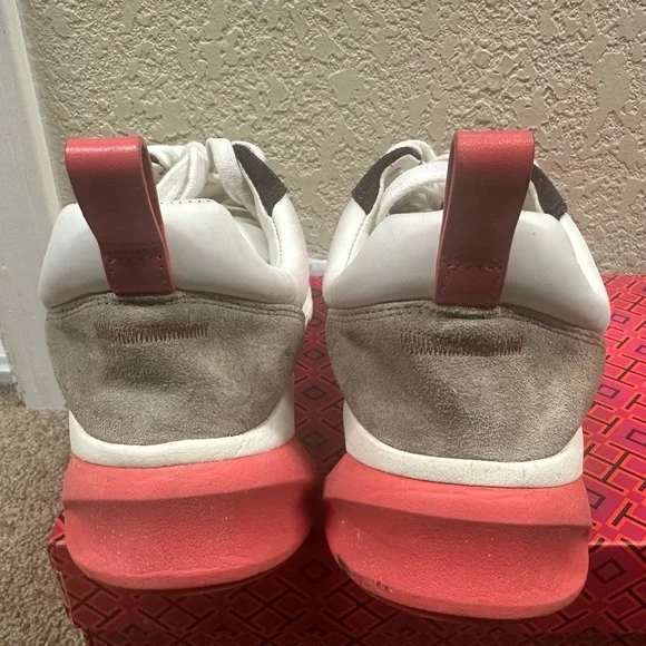 Tory Burch White, Gray & Pink Platform Sneakers - Picture 6 of 6